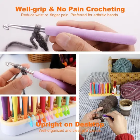 YOJOB 21 Sizes Crochet Hooks Set {3}