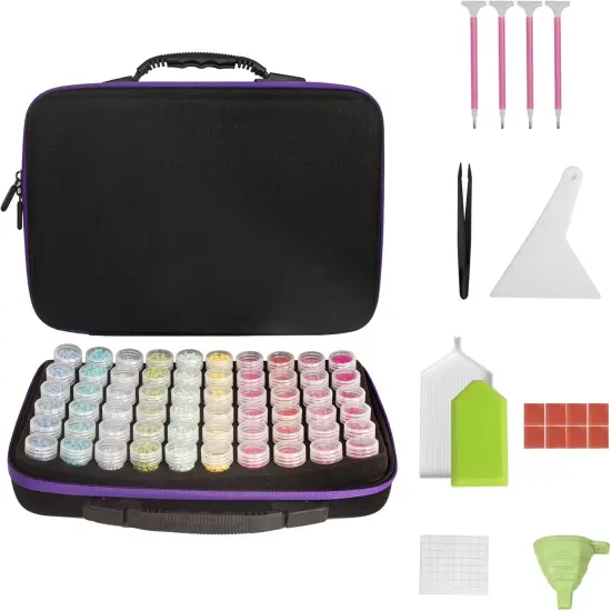 60 Slots Storage Container for Diamond Art Kits & Tools for Adults, Portable Bead Storage Boxes for Diamond Painting Accessories and Tools {3}