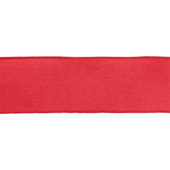 LaRibbons 2 1/2" Wired Ribbon | Dark Red Linen | 10 Yard Roll {5}