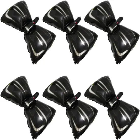 Big Black Bow Tie Balloon Bowtie Balloon , 6 Pack Bow Balloon Bowknot Foil Balloons Mouse Party Decoration {1}