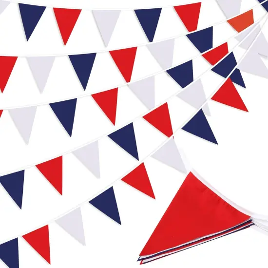 Red White and Blue Patriotic Pennant Banner Garland, for Fourth of July, USA Independence Day, Memorial Day,Veterans Day,Graduation Decorations {1}