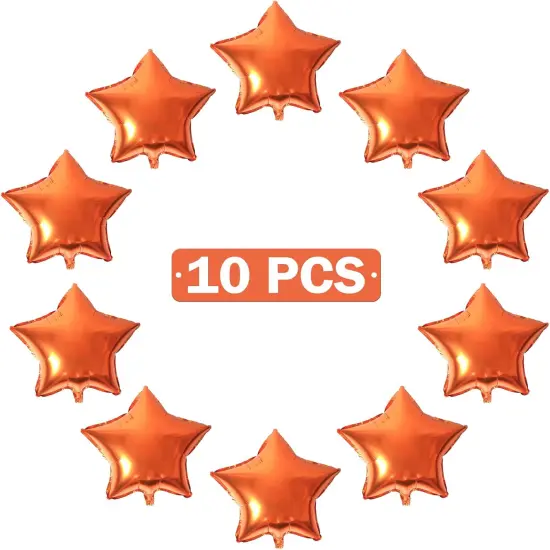 Star Shape Foil Balloons,18 Inch Star Shape Foil Mylar Balloons for Wedding Birthday Party Baby Shower Decoration (Orange,10psc) {3}