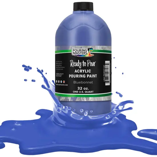 Pouring Masters Bluebonnet Ready to Pour Acrylic Pouring Paint - Premium 32-Ounce Pre-Mixed Fluid Acrylic Paint - Fluid Art Supplies for Canvas, Wood, Paper, Tile & Rocks {1}