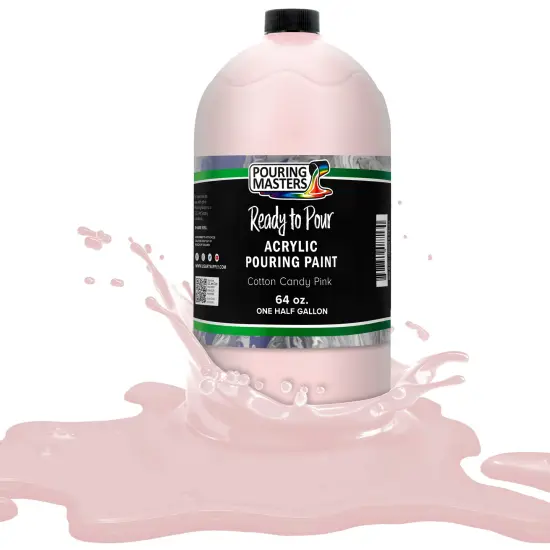 Pouring Masters Cotton Candy Pink Ready to Pour Acrylic Pouring Paint - Premium 64-Ounce Pre-Mixed Fluid Acrylic Paint - Fluid Art Supplies for Canvas, Wood, Paper, Tile & Rocks {1}