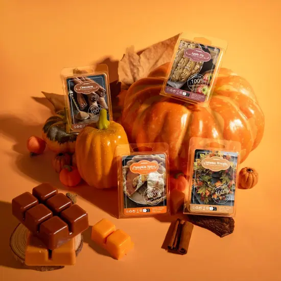 ARVIDSSON Autumn Scented Wax Melts, Fall Soy Wax Cubes for Wax Warmer, Strong Scent Fragrance Wax Tarts, Candle Melts Gift Set, Pumpkin Spice, Cinnamon, Spiced Cider, Pine, Candy Corn, Autumn Wreath {3}