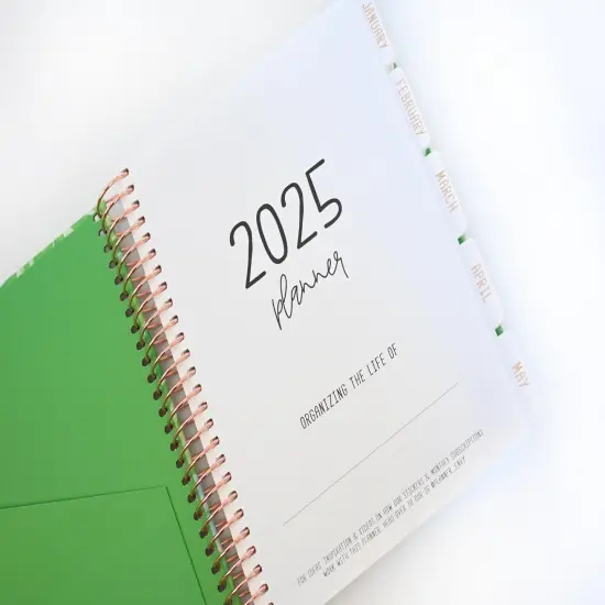 2025 Planner - Horizontal Layout, Spiral Bound - "Tropical Greens" (#111) {5}