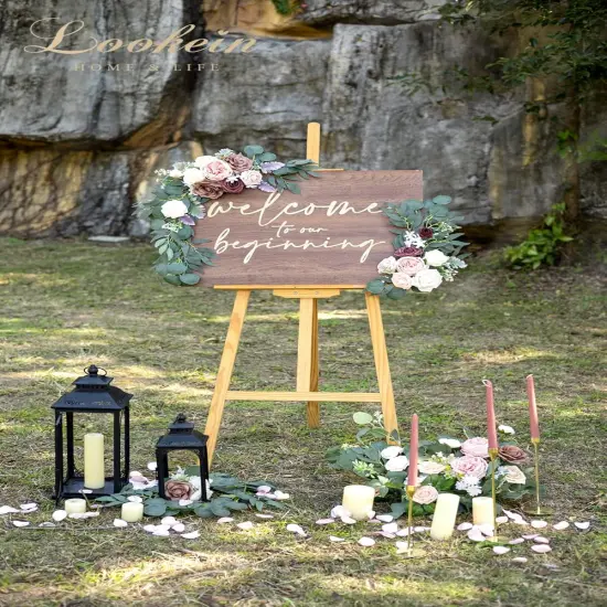 Welcome Sign Floral Decoration for Wedding {2}