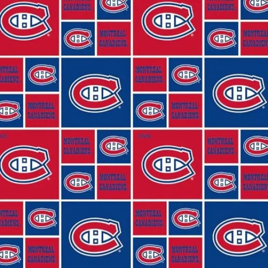 NHL Licensed Montreal Canadiens Block 020-MON Cotton Fabric by the Yard {1}