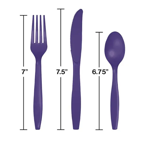 288 pc Bulk Purple Assorted Plastic Cutlery {2}