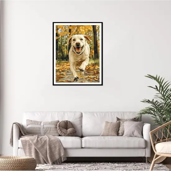 Labrador Retriever Paint by Numbers for Adults, Labrador Retriever Dog Acrylic Painting, Dogs Running Paint by Number {4}
