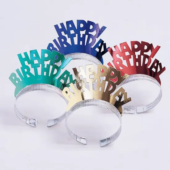 48 pc Bulk Foil Birthday Tiaras {1}