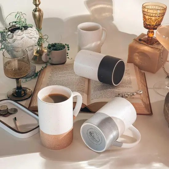 12oz Coffee Mug Set of 4 - Tea Cups with Handle {3}