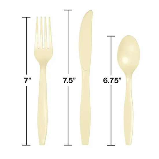 288 pc Bulk Ivory Assorted Plastic Cutlery {2}