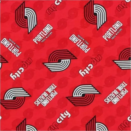 NBA Licensed Portland Trailblazers Logo Red Cotton Fabric by the Yard {1}