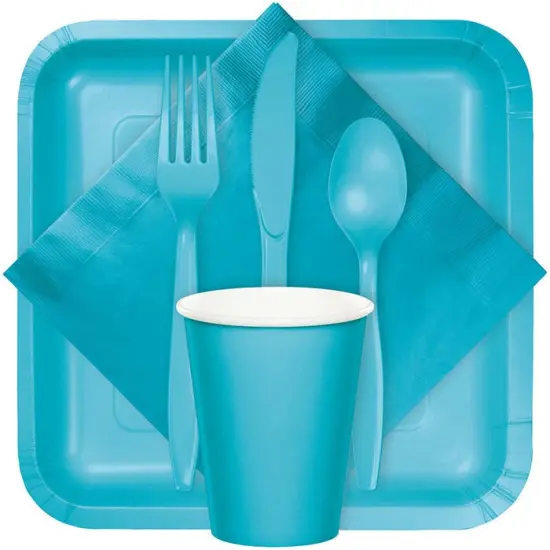 288 pc Bulk Bermuda Blue Plastic Forks {3}