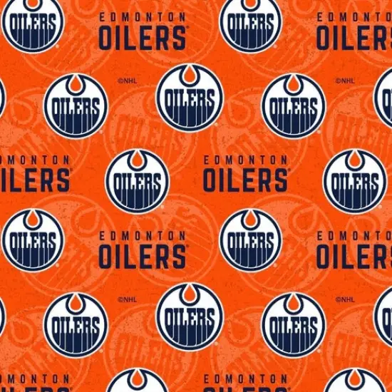 NHL Licensed Edmonton Oilers 1199-OIL Cotton Fabric by the Yard {1}