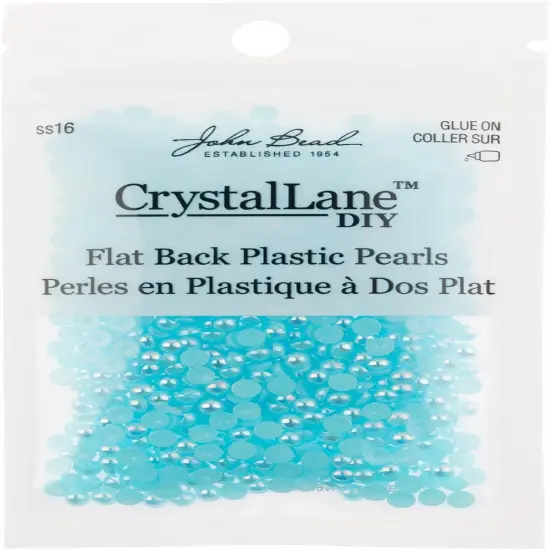 Crystal Lane DIY SS16(4mm) Plastic Pearl Flatback Rhinestones, 975pcs Light Blue AB {3}