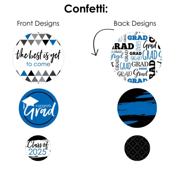 Big Dot of Happiness Blue Grad Best is Yet to Come - 2025 Royal Blue Graduation Party Decor and Confetti - Terrific Table Centerpiece Kit - Set of 30 {7}