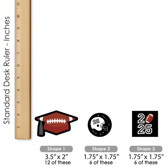 Big Dot of Happiness Grad Football - Cupcake Decoration - 2025 Graduation Party Cupcake Wrappers and Treat Picks Kit - Set of 24 {7}