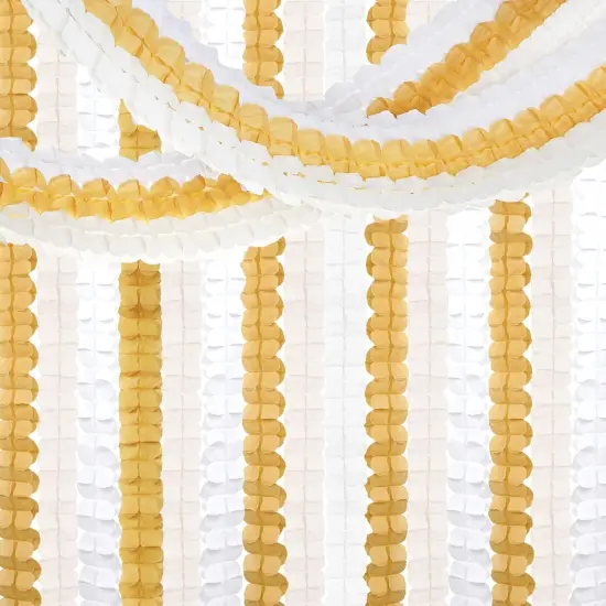 White Ivory-Gold Party-Decorations Streamers Garland - 12pcs 4-Leaf Clover Paper Streamer Wedding Bridal Baby Shower Bachelorette Engagement Banners Neutral Champagne Birthday {4}