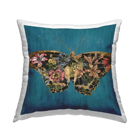 Lily Pattern Butterfly Decorative Printed Throw Pillow Design by Naomi McCavitt, 18 x 7 x 18 {1}