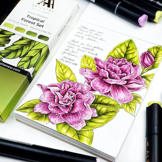 Tropical Garden Artist Alcohol Markers Set E {4}