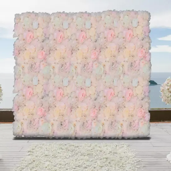 6x 60x40cm Silk Rose Artificial Flower Wall Panel Wedding Backdrop Decoration {2}
