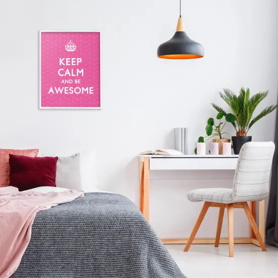 Stupell Industries Keep Calm Be Awesome Framed Giclee Wall Art Design by Nataly White {2}