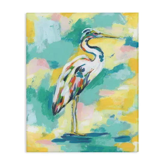Stupell Industries Blue & Yellow Heron Bird Canvas Wall Art Design by Ethan Harper {1}
