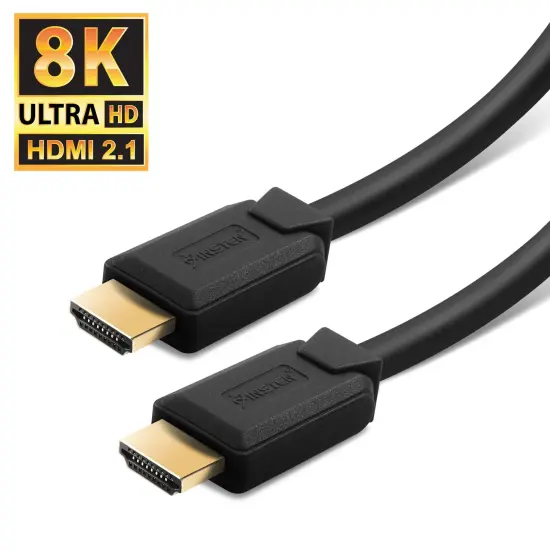Insten - HDMI Male to Male Cable, 2.1 Version, 8K 60Hz, 48Gbps, PVC Cable, Gold Connectors, 6ft , Black {2}