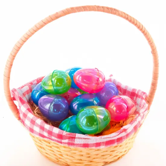 Set of 12 Iridescent Multicolored Plastic Easter Eggs {3}
