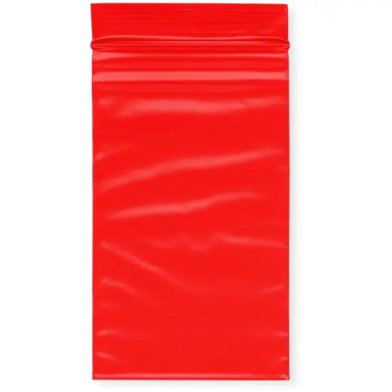 Plymor 3" x 5", Red 2 Mil Zipper Reclosable Plastic Bags {1}