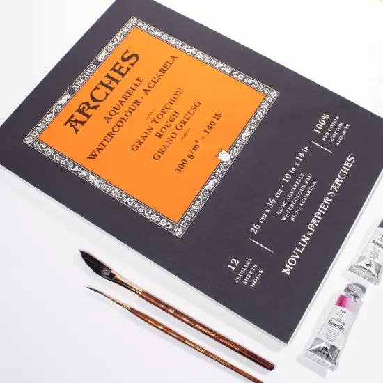 Arches Aquarelle Rough Watercolor Pad 10"X14"- 140lb, 12 Sheets {3}