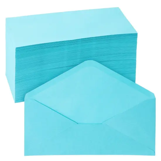 200 Pack #10 Blue Colored Envelopes Bulk - Gummed Seal Letter Size for Party Invitations, Business Mailing, Checks, Holidays, Greeting Cards, Thank You Notes (4 1/8 x 9 1/2 In) {1}