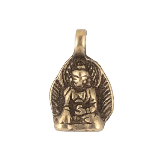 The Bead Chest Antiqued Brass Buddha Pendant (16x25mm) {1}