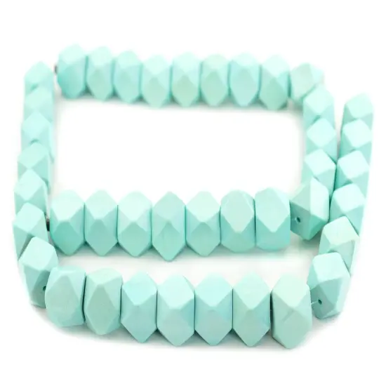 The Bead Chest Mint Green Cornerless Cube Wood Beads: 20mm Diamond Cut Natural Organic Beads for Jewelry Making {3}