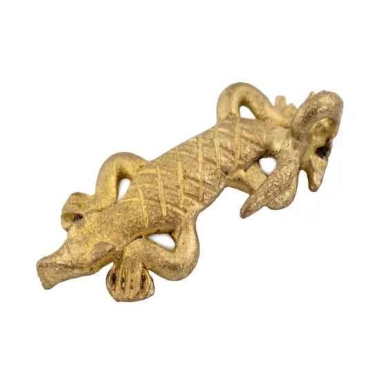 The Bead Chest Ghanaian Lizard Brass Pendant from Africa 40mm African Large Hole Handmade {1}