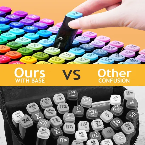 Alcohol Markers 168 Colors with Base Drawing Pen {3}