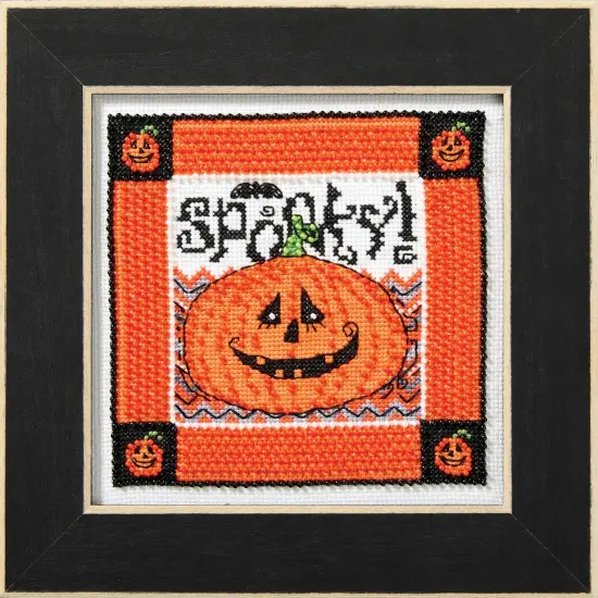 Debbie Mumm Counted Cross Stitch Kit 5.13"X5.13"-Spooky Pumpkin {1}