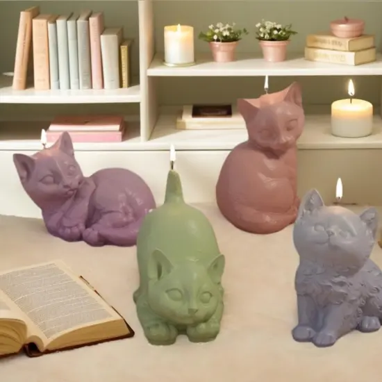 5 Pack Cat Silicone Candle Molds {3}