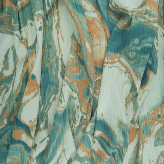 1 Yard 8X3 Yummy Rib Marble Print Stretch Knit Fabric 58/60 Inches Wide SAND/RUST {5}