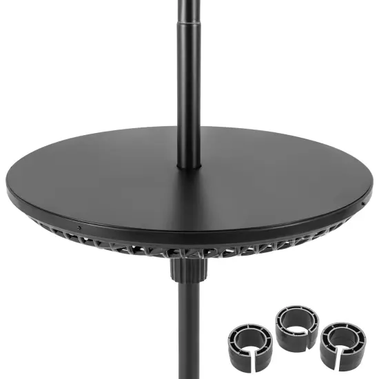 Black Umbrella Table Tray with 3 Adapters Fits Multiple Pole Sizes Portable {1}