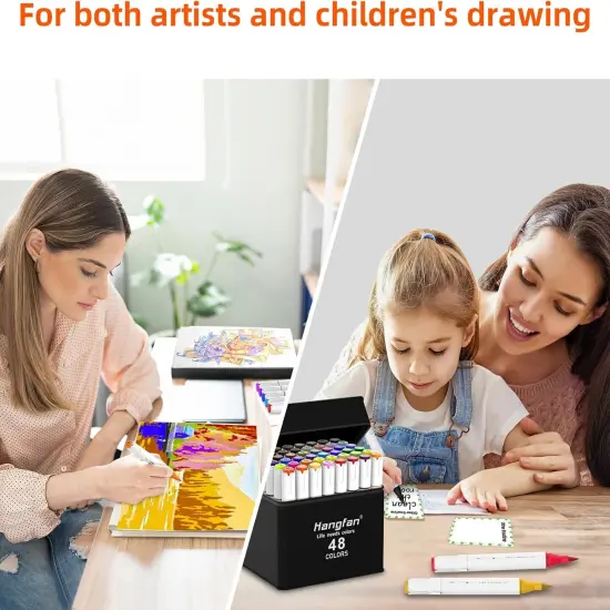 Alcohol Markers -48 Color Dual Tip Brush & Chisel {4}