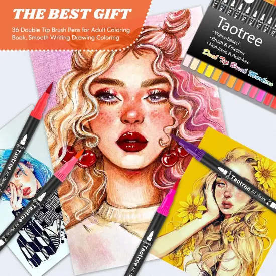 36 Colors Dual Tip Art Markers Pens {2}