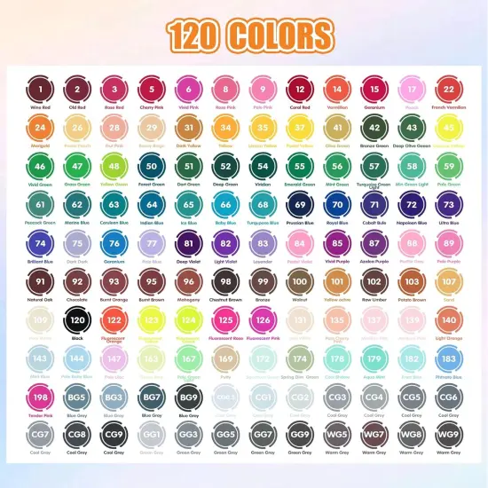 120 Colors Alcohol Brush Markers with Free App {4}