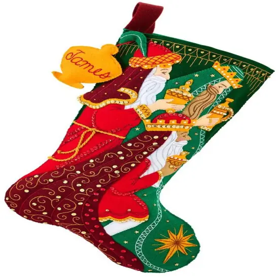 Bucilla Felt Stocking Applique Kit 18" Long-Treasure Of Kings {1}