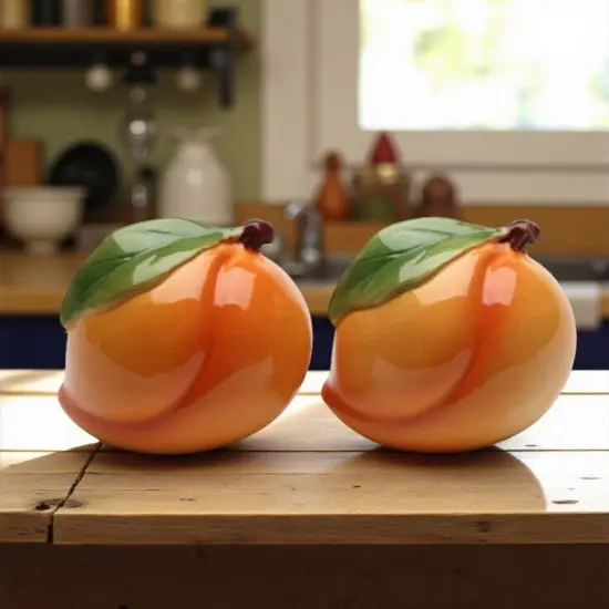 Ceramic Peach Salt and Pepper Shakers, Home D&eacute;cor, Gift for Her, Gift for Mom, Kitchen D&eacute;cor, Farmhouse D&eacute;cor {1}