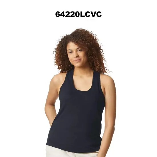 Gildan&reg; Softstyle Women&rsquo;s CVC Racerback Tank Top - 64220LCVC Pitch black mist {3}