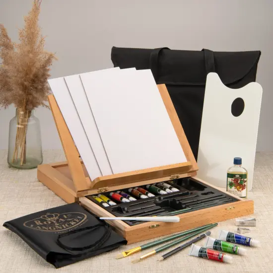 REA4903 | Essentials&trade; 28pc Oil Painting Travel Easel Art Set {2}