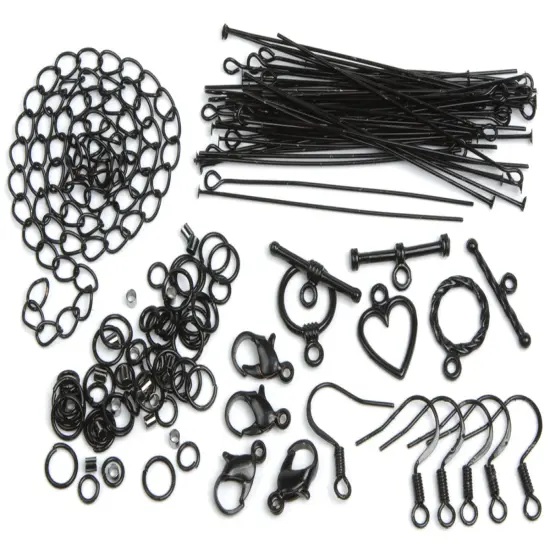 CousinDIY Jewelry Basics Metal Findings 145/Pkg-Black Starter Pack {3}